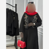 ست کت و دامن زنانه مدل یارا جنس مازراتی گلدوزی شده رنگ مشکی فری سایز