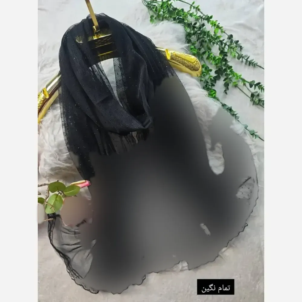 شال مجلسی تور حاشیه دانتل طرح مخمل سایز 65 در 170 سانتیمتر