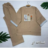 ست تونیک و شلوار زنانه مدل میشکا جنس شانتون فری سایز 38 تا 46