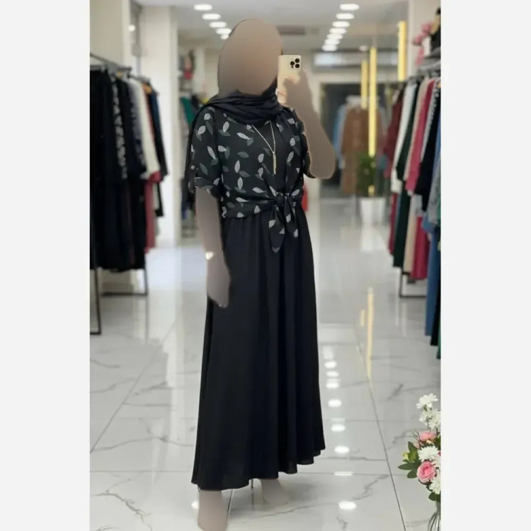 ست شومیز گره ای و سارافون زنانه جنس شانتون فری سایز