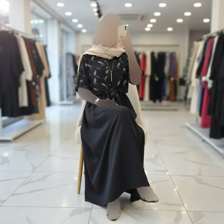 ست شومیز گره ای و سارافون زنانه جنس شانتون فری سایز