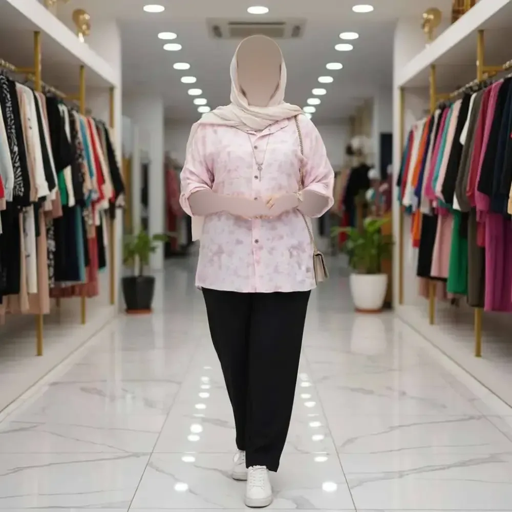 ست مانتو شلوار زنانه جنس شانتون فری سایز مدل گازوئیلی