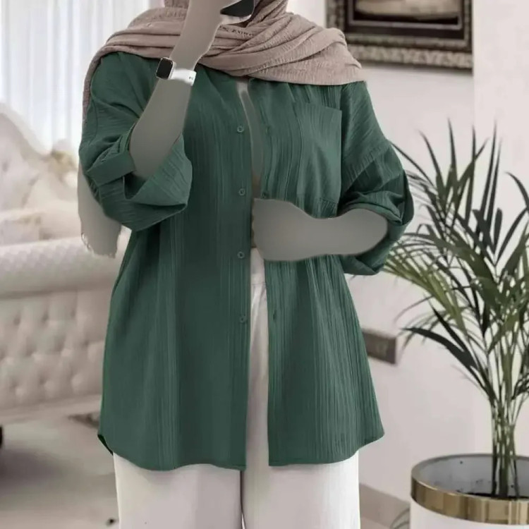 شومیز مانتویی کراش پاگن دار زنانه خنک و تابستانه
