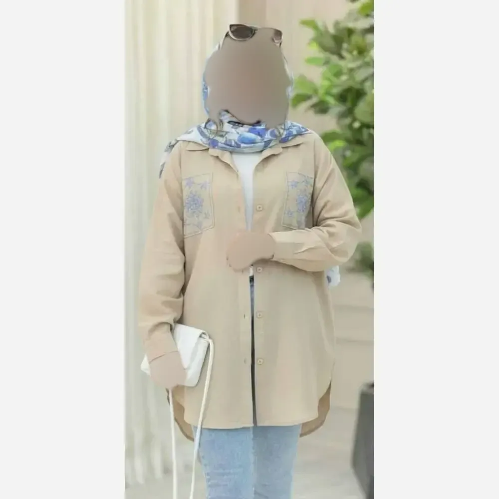تونیک مانتویی زنانه مدل کاکوتی جنس لنین آنزیم شده فری سایز 38 تا 46