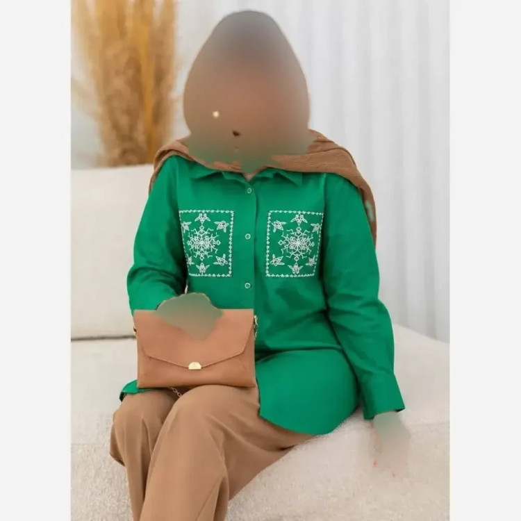 تونیک مانتویی زنانه مدل کاکوتی جنس لنین آنزیم شده فری سایز 38 تا 46