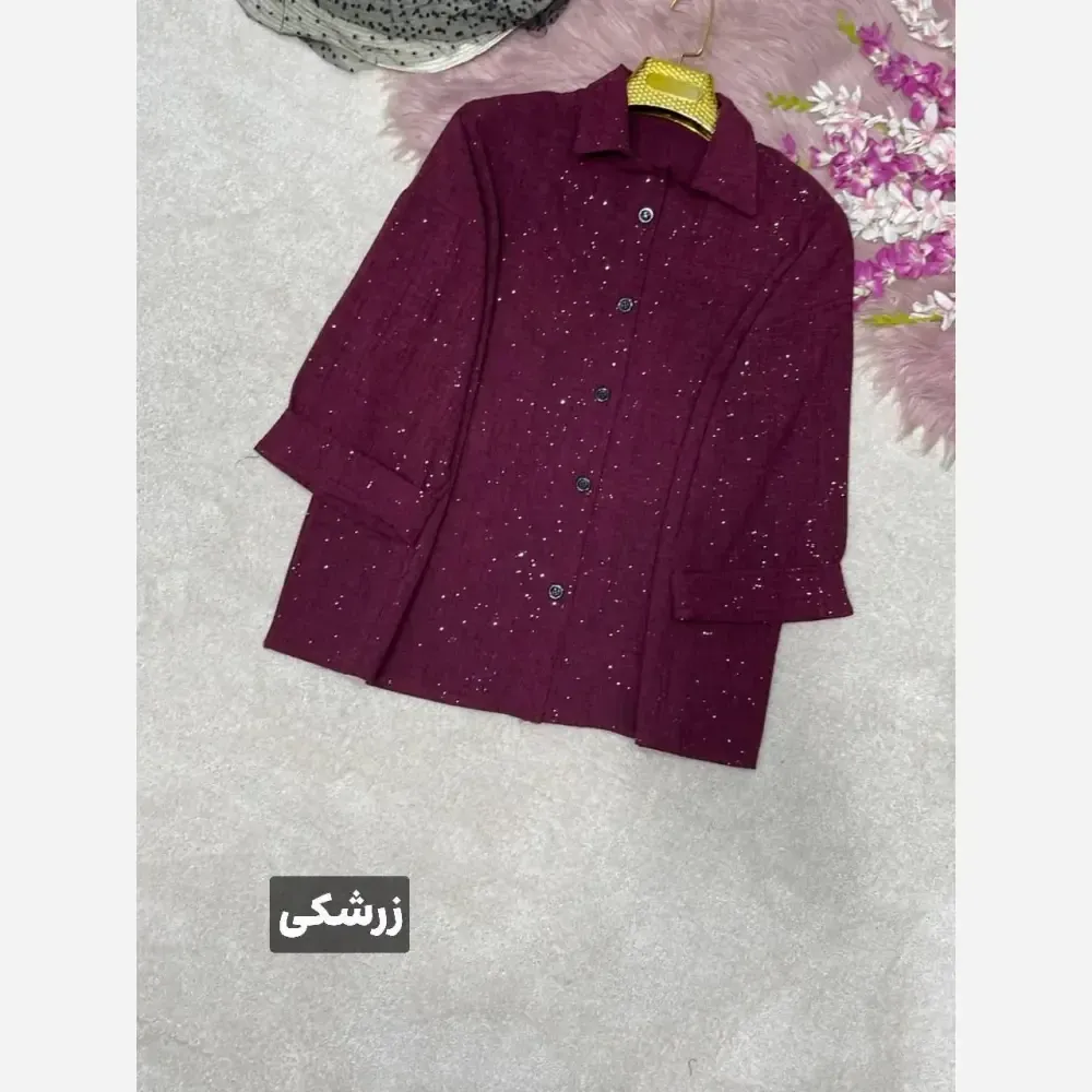 شومیز مانتویی زنانه مدل غزل جنس شانتون شاین فری سایز 38 تا 48