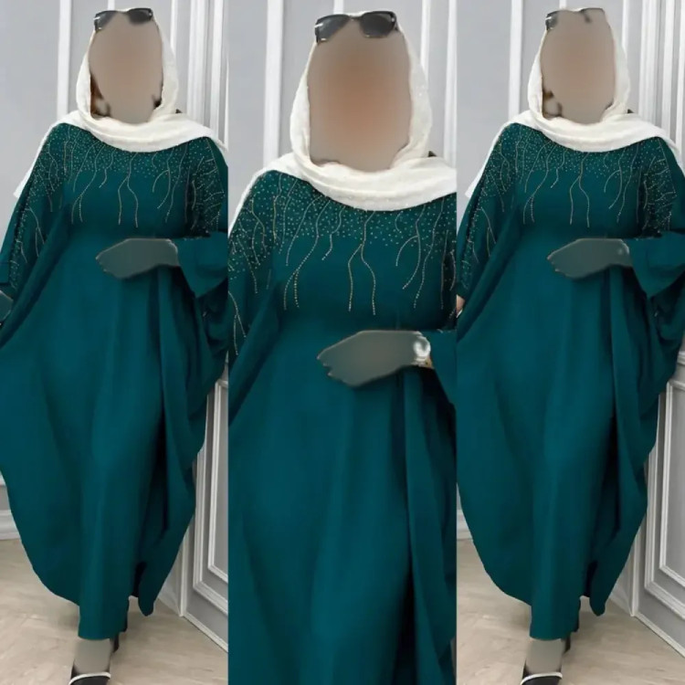 عبا زنانه مدل انتالیا جنس الیزه رنگ کله غازی سایز فری 38 تا 50