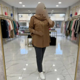 شومیز مانتویی زنانه مدل هلیا جنس شانتون آستین پاگن دار