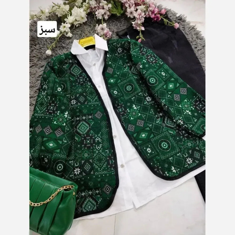 کت زنانه گلیمی تافته سوزن دوزی سنتی فری سایز 36 تا 46