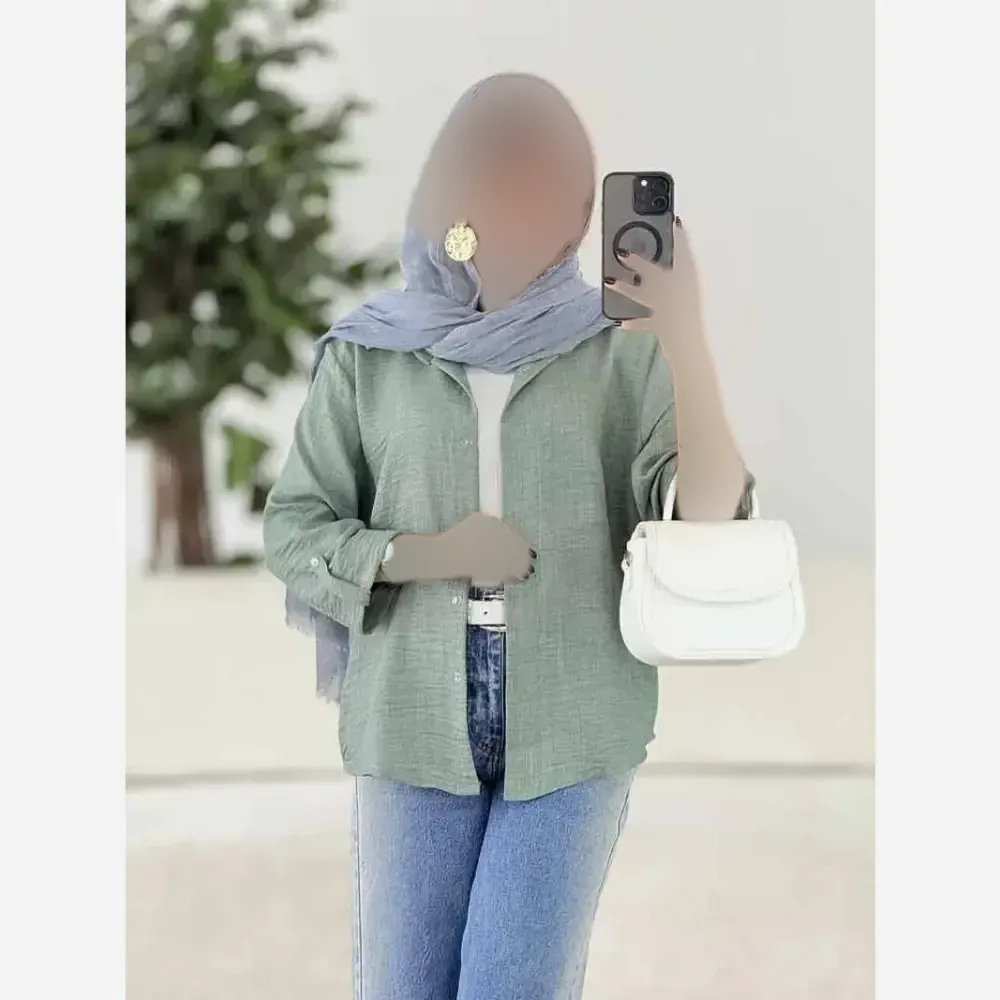 شومیز زنانه مدل بلانکا جنس شانتون صوفیا فری سایز 38 تا 46