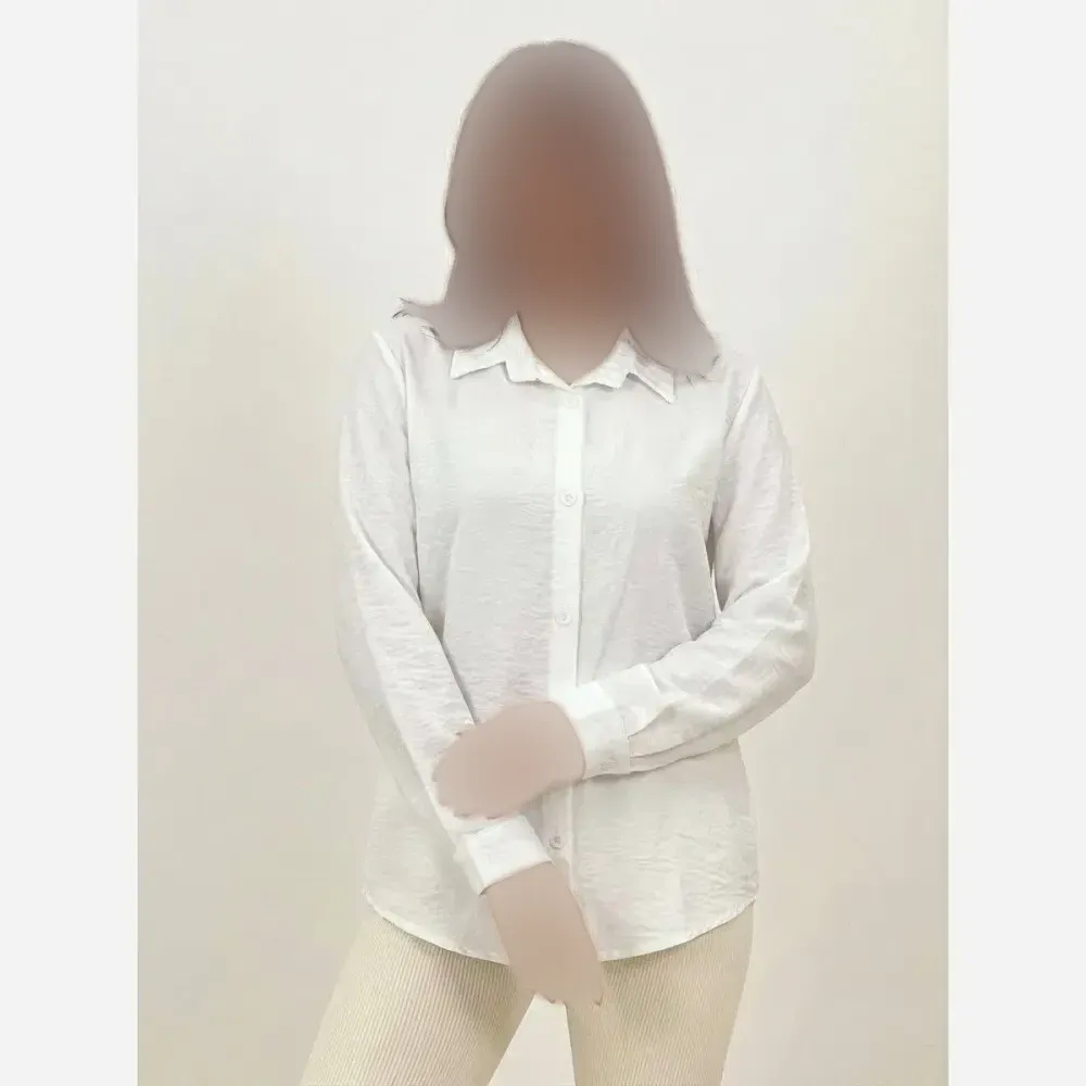 شومیز زنانه مدل ترگل جنس داکرون رنگ سفید فری سایز 38 تا 46