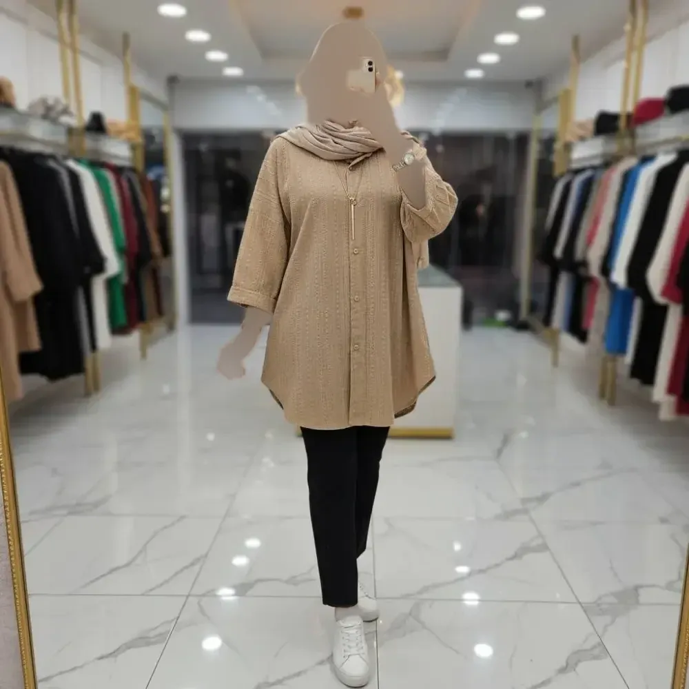 شومیز مانتویی مراکشی کوک دوزی زنانه در 5 رنگ متنوع