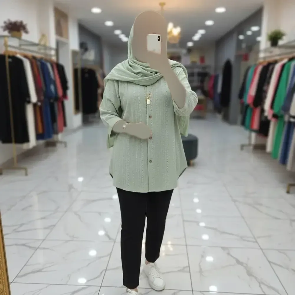شومیز مانتویی مراکشی کوک دوزی زنانه در 5 رنگ متنوع