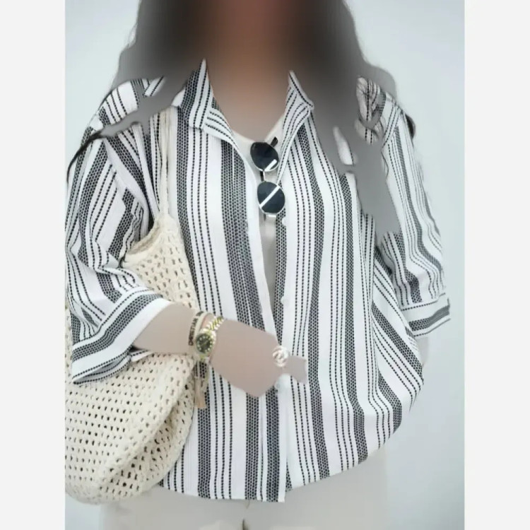 شومیز زنانه رولکس جنس دانتل مراکشی فری سایز 36 تا 46 رنگ مشکی و سفید