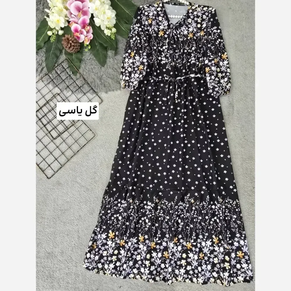پیراهن ساحلی زنانه طرح بهارنارنج جنس بوگاتی فری سایز 36 تا 46