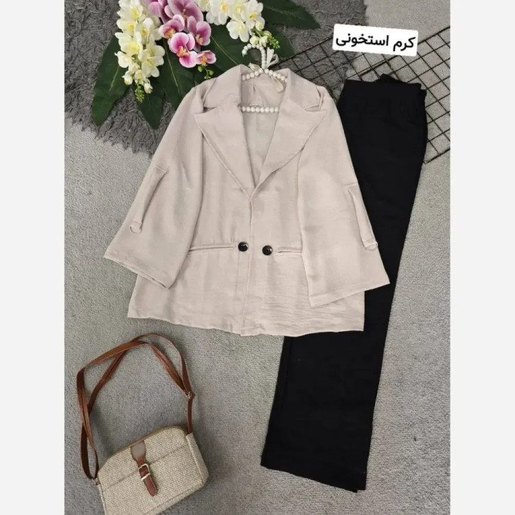 کت زنانه مدل طیبه جنس شانتون فری سایز 38 تا 48