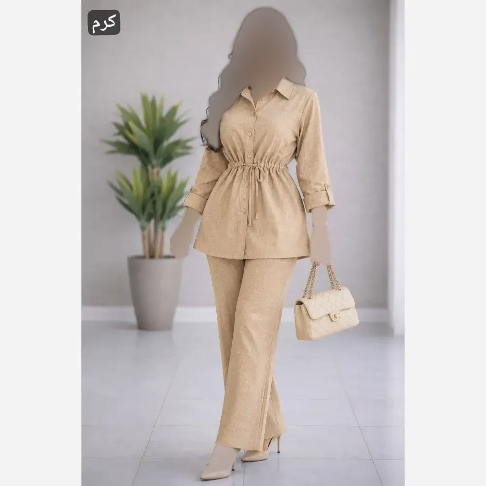 ست مانتو شلوار زنانه مدل ماژول جنس ابروبادی صوفیا فری سایز 36 تا 48
