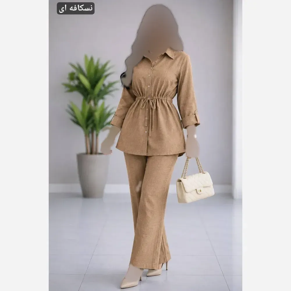 ست مانتو شلوار زنانه مدل ماژول جنس ابروبادی صوفیا فری سایز 36 تا 48