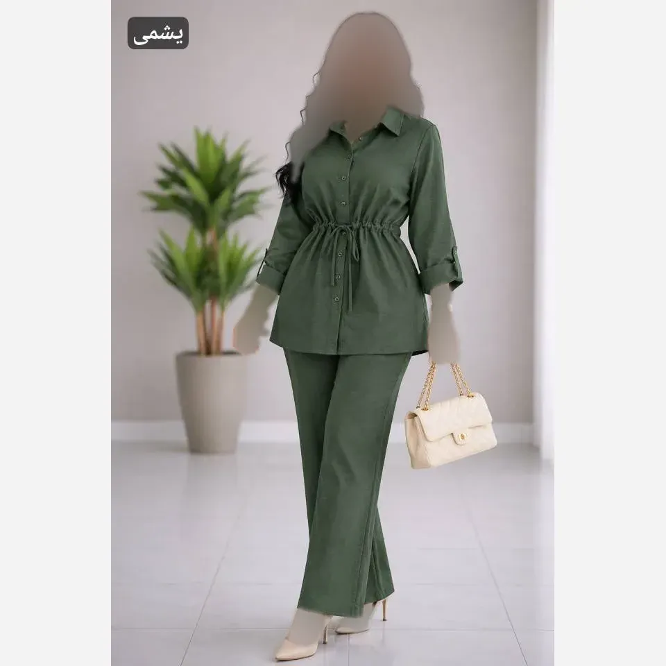 ست مانتو شلوار زنانه مدل ماژول جنس ابروبادی صوفیا فری سایز 36 تا 48