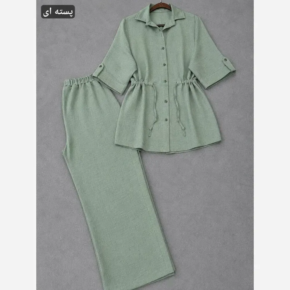 ست مانتو شلوار زنانه مدل ماژول جنس ابروبادی صوفیا فری سایز 36 تا 48