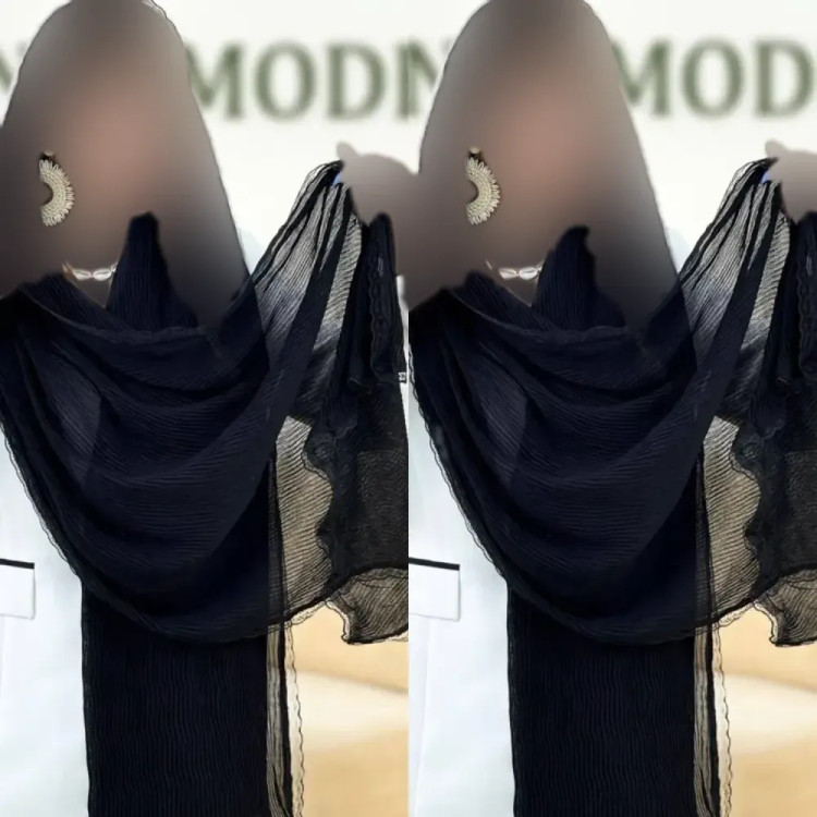 شال پلیسه لبه توری مجلسی قواره بزرگ ابعاد 180 در 75 سانتیمتر