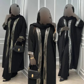 عبا جلو باز مجلسی زنانه جنس الیزه درجه یک فری سایز