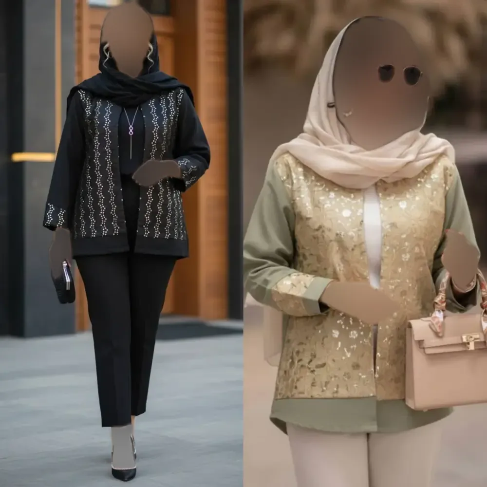 مانتو زنانه مدل نگارین جنس کتان با خرجکار جواهردوزی در رنگبندی متنوع سایز یک و دو
