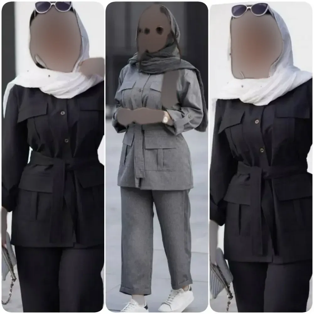 ست مانتو و شلوار مدل کژال جنس پرشین مکانیک فری سایز 38 تا 46
