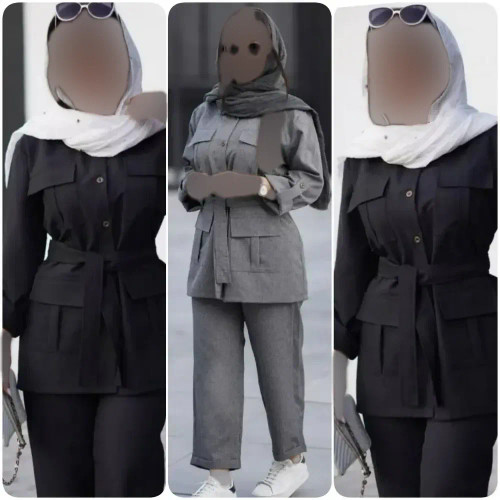 ست مانتو و شلوار مدل کژال جنس پرشین مکانیک فری سایز 38 تا 46