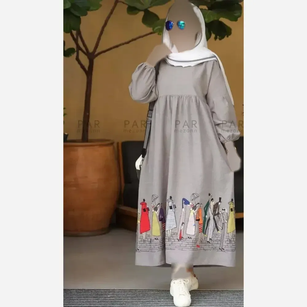 پیراهن ساحلی زنانه مدل آدمکی جنس لنین فری سایز 38 تا 46