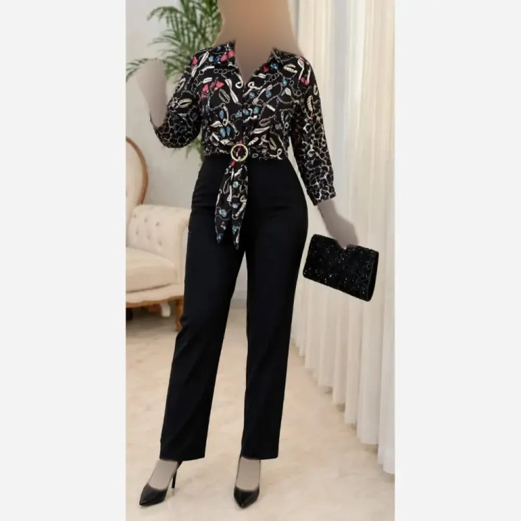 شومیز زنانه مدل لیلا جنس الیزه آستین کیمونو فری سایز 38 تا 48
