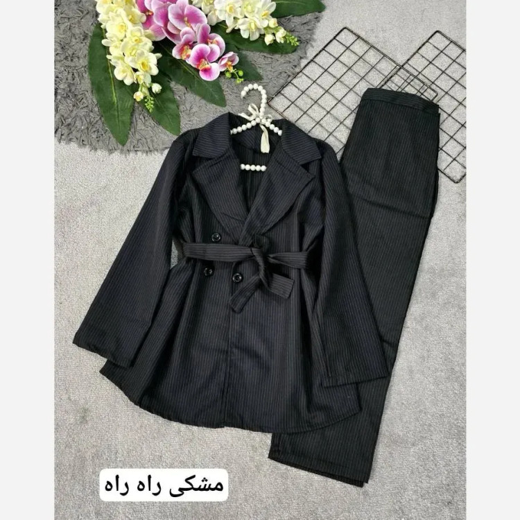 مانتو شلوار زنانه مدل صدف جنس دیپلمات پرشین مکانیک سایز فری 36 تا 46