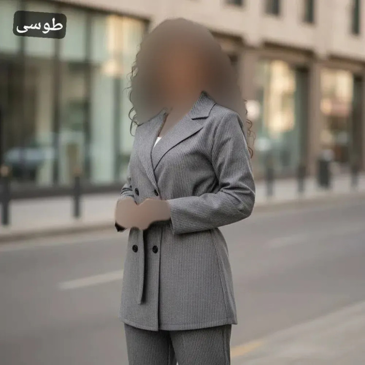 مانتو شلوار زنانه مدل صدف جنس دیپلمات پرشین مکانیک سایز فری 36 تا 46
