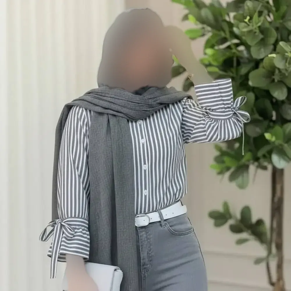 شومیز زنانه نخی خنک تابستانه مدل شیما فری سایز 36 تا 46