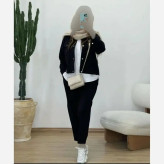 ست سه تیکه زنانه مدل ساروین جنس بنگال کش و داکرون سایز فری 38 تا 46