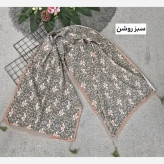 شال زنانه برشکا طرح گل گلی جنس پلیسه ابعاد 175 در 75 سانتیمتر