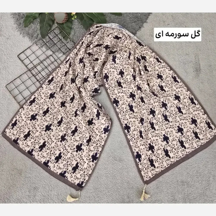 شال زنانه برشکا طرح گل گلی جنس پلیسه ابعاد 175 در 75 سانتیمتر