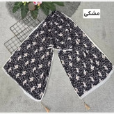 شال زنانه برشکا طرح گل گلی جنس پلیسه ابعاد 175 در 75 سانتیمتر