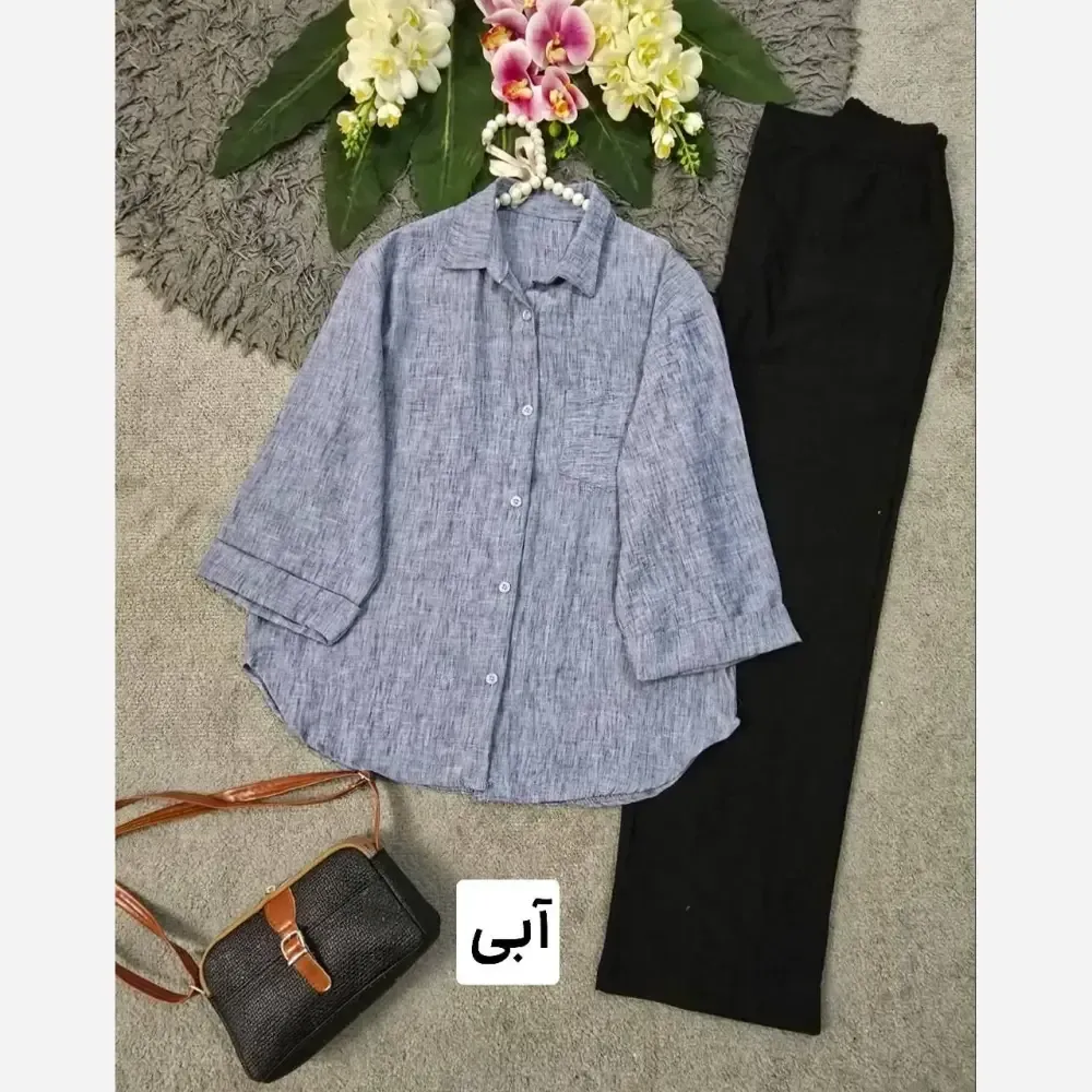 شومیز زنانه لنین خارجی کنفی مدل حنین فری سایز 36 تا 46
