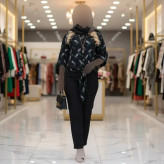 شومیز زنانه مدل گره ای طرح برگی جنس شانتون فری سایز