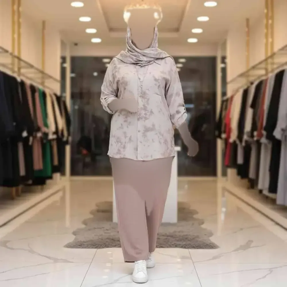 ست شومیز و شلوار زنانه جنس شانتون فری سایز مدل گازوئیلی