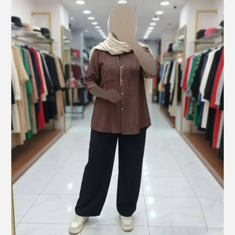 ست شومیز و شلوار زنانه جنس شانتون طرحدار فری سایز مناسب سایز 40 تا 50
