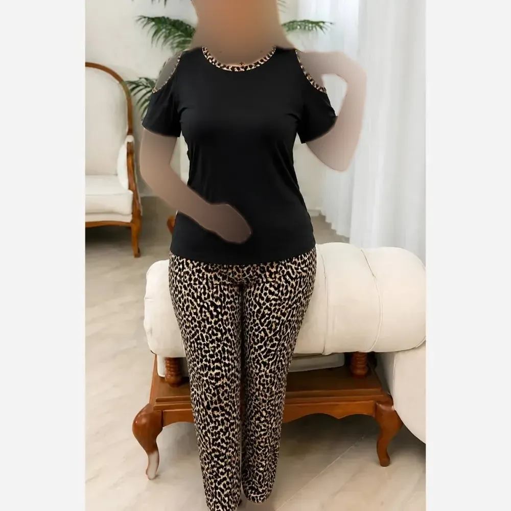 ست تیشرت و شلوار زنانه مدل میشل جنس ویسکوز کش فری سایز 38 تا 48