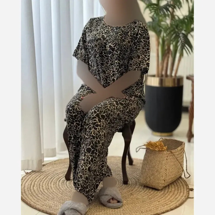 ست لباس راحتی زنانه مدل آبان جنس تمام نخ فری سایز 38 تا 48