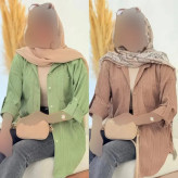 شومیز مانتویی کراش پاگن دار زنانه خنک و تابستانی