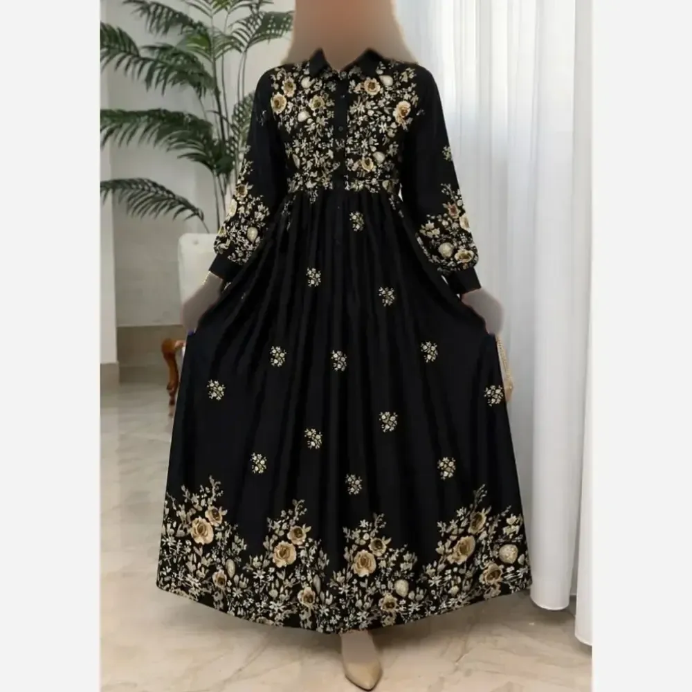 پیراهن زنانه مدل زنبق جنس بوگاتی درجه یک سایز فری 38 تا 46