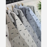 شومیز زنانه راه راه لنین کتان مدل میو فری سایز 36 تا 46