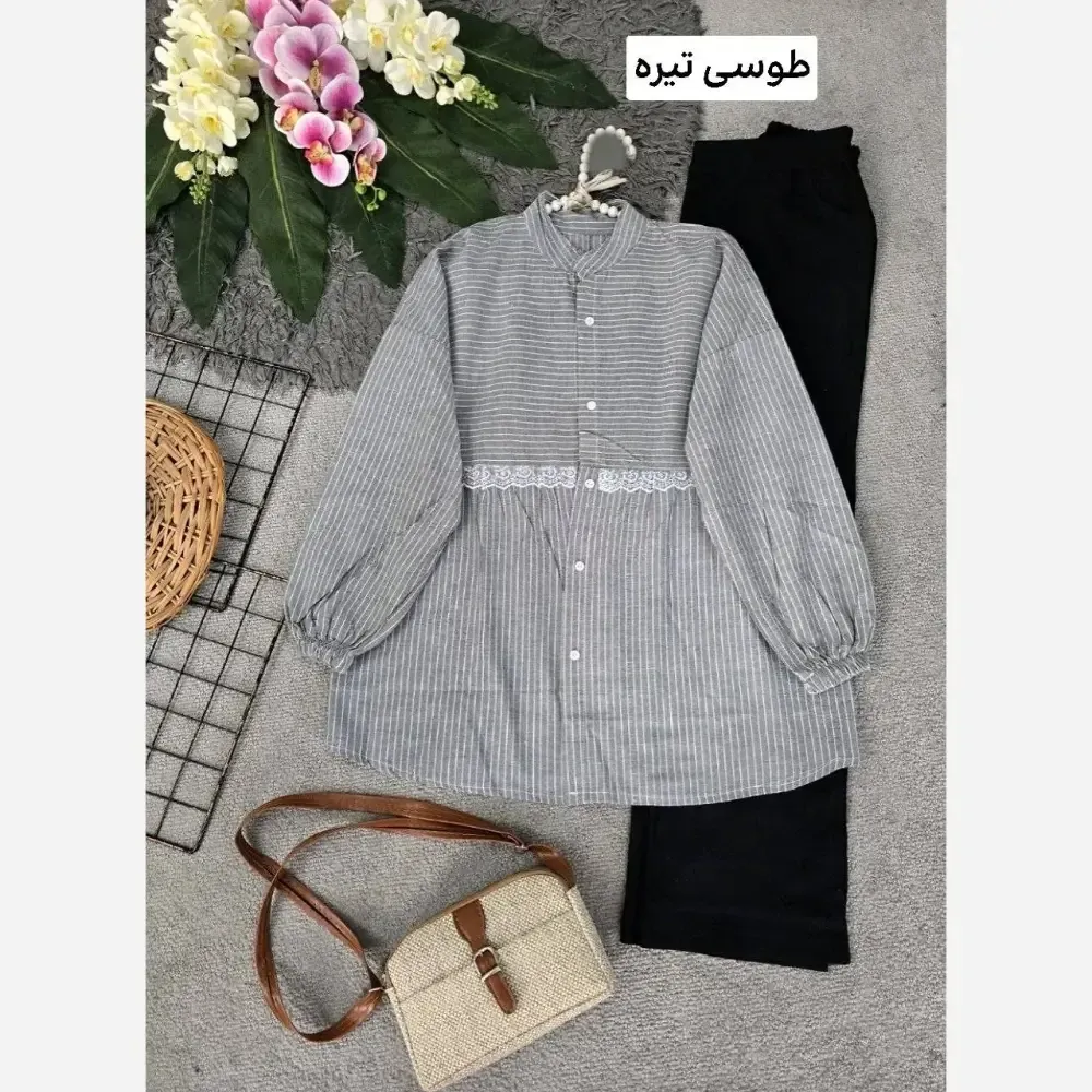 شومیز نخی زنانه مدل آزاده خنک و تابستانه فری سایز 36 تا 46