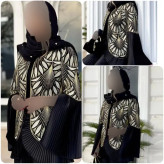 کت مجلسی زنانه مدل ملوریا جنس بنگال نخ سوزن دوزی و پلیسه رنگ مشکی فری سایز 38 تا 46