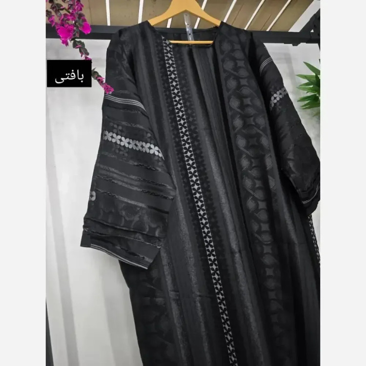 عبا مانتویی زنانه مدل آناهیتا جنس ژاکارد ابریشم فری سایز تا 50
